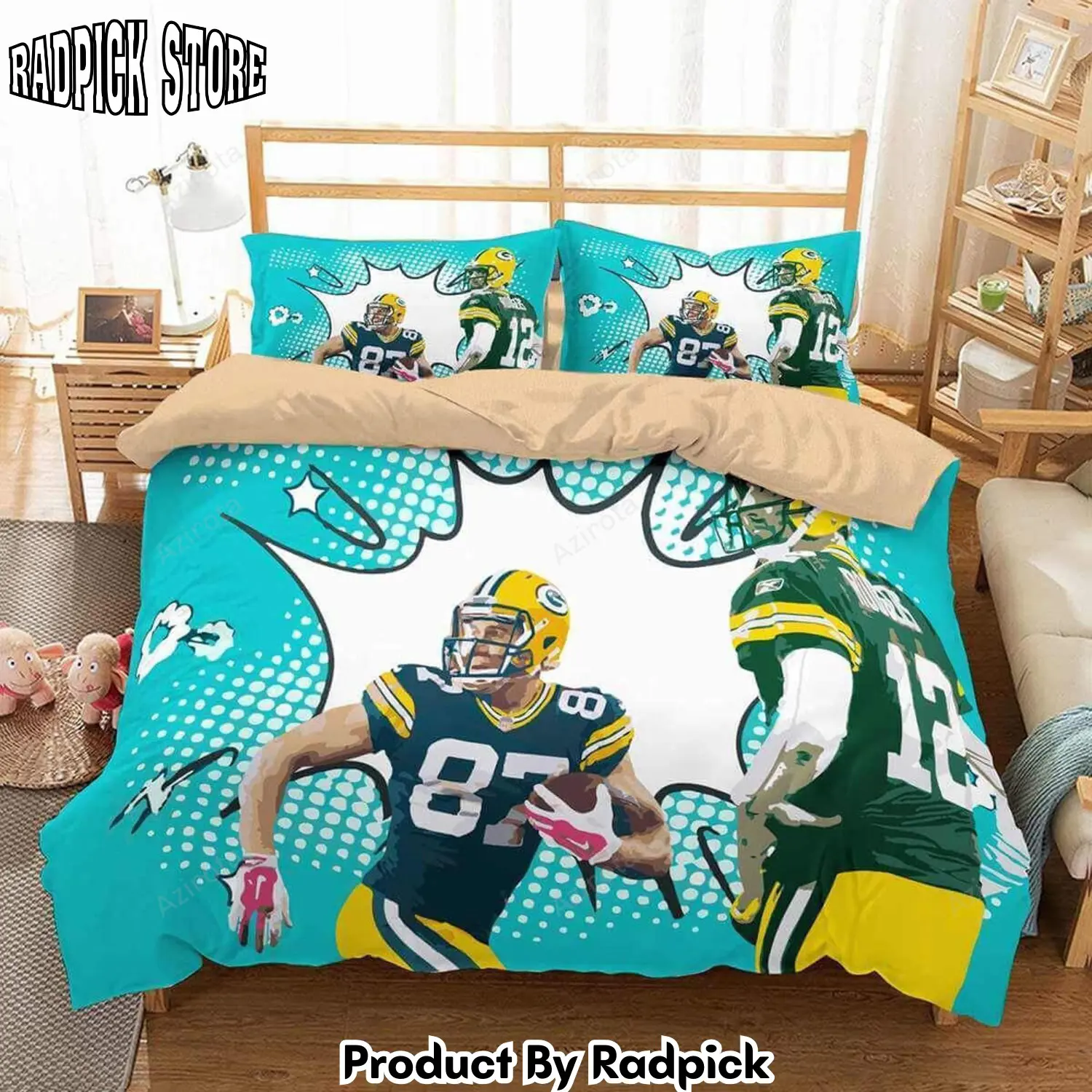 Radpick 3d green bay packers duvet cover bedding set rp3278967